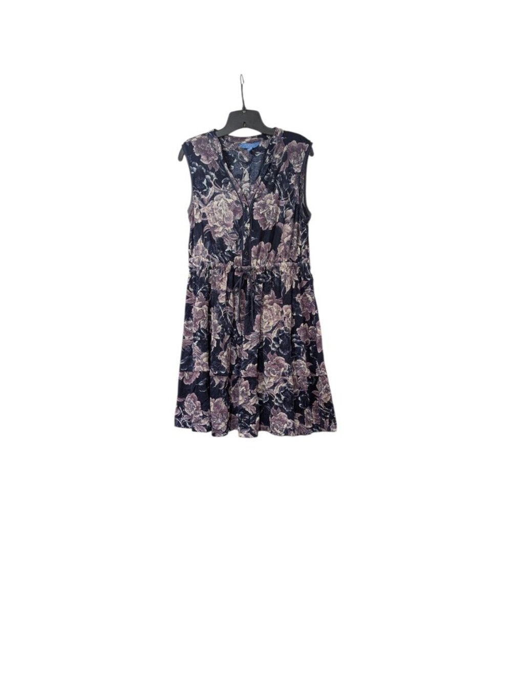 Simply Vera Vera Wang Purple Floral Cinched Tie Waist Cottagecore Dress Sz L